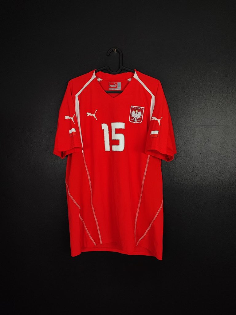 Koszulka piłkarska reprezentacji Polska 2004/06 Away Puma Mariusz Lewandowski #15? [L] Match Issue