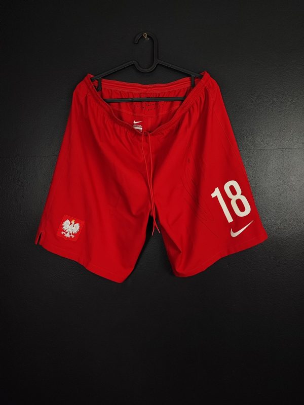 Spodenki piłkarskie reprezentacji Polska 2014/15 Home Nike Sebastian Mila #18 [L] Match Issue