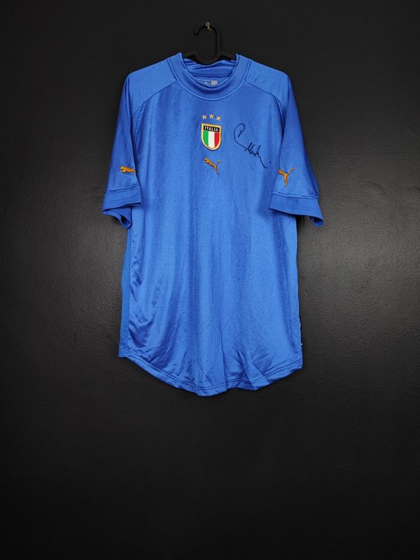 Koszulka piłkarska reprezentacji Włochy 2004/05 Home Puma Camoranesi [L] Autograf